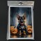 Edge Collections - 5" x 7" - Multicolor - German Shepherd Puppy Halloween Greeting Cards - 8 Pieces